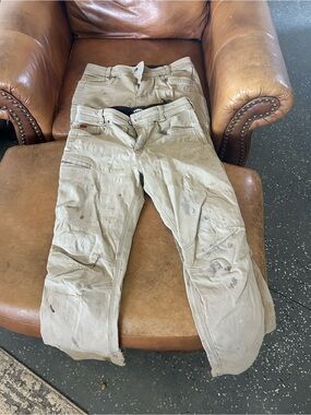 Men's Beige Work Jeans - Tan Casual Durable Style